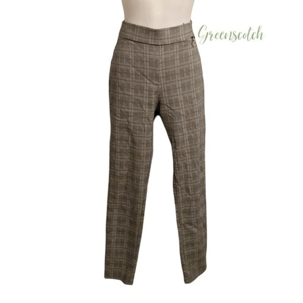 Tommy Hilfiger gray plaid stretch pull-on ankle pants 6